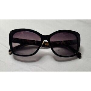 ELLE Oversized Cat Eye Sunglasses Leopard Tortoise Shell Gold Trim UV Protection